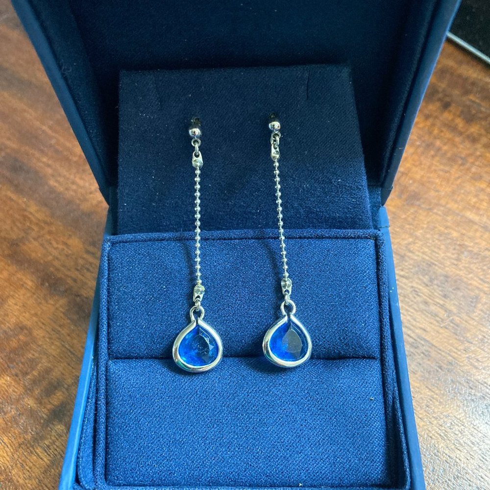 London Blue Topaz Sterling Silver Drop Earrings